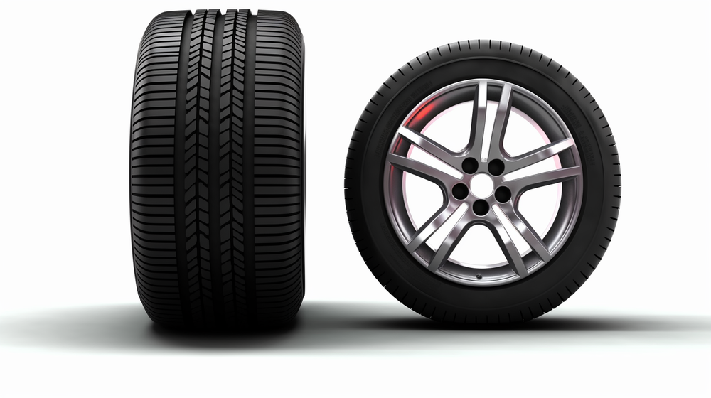 一張汽車(chē)輪胎的攝影圖汽車(chē)輪胎